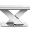 thumbnail image 6 of Furniture of America Sergy Stainless Steel Dining Table in Chrome and White, 6 of 12