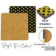 thumbnail image 4 of Inkdotpot Set of 6 Drink Coasters Easy Clean 4-Zoll SquareCoastersCork Base-Reusable- Polka Dot, 4 of 8