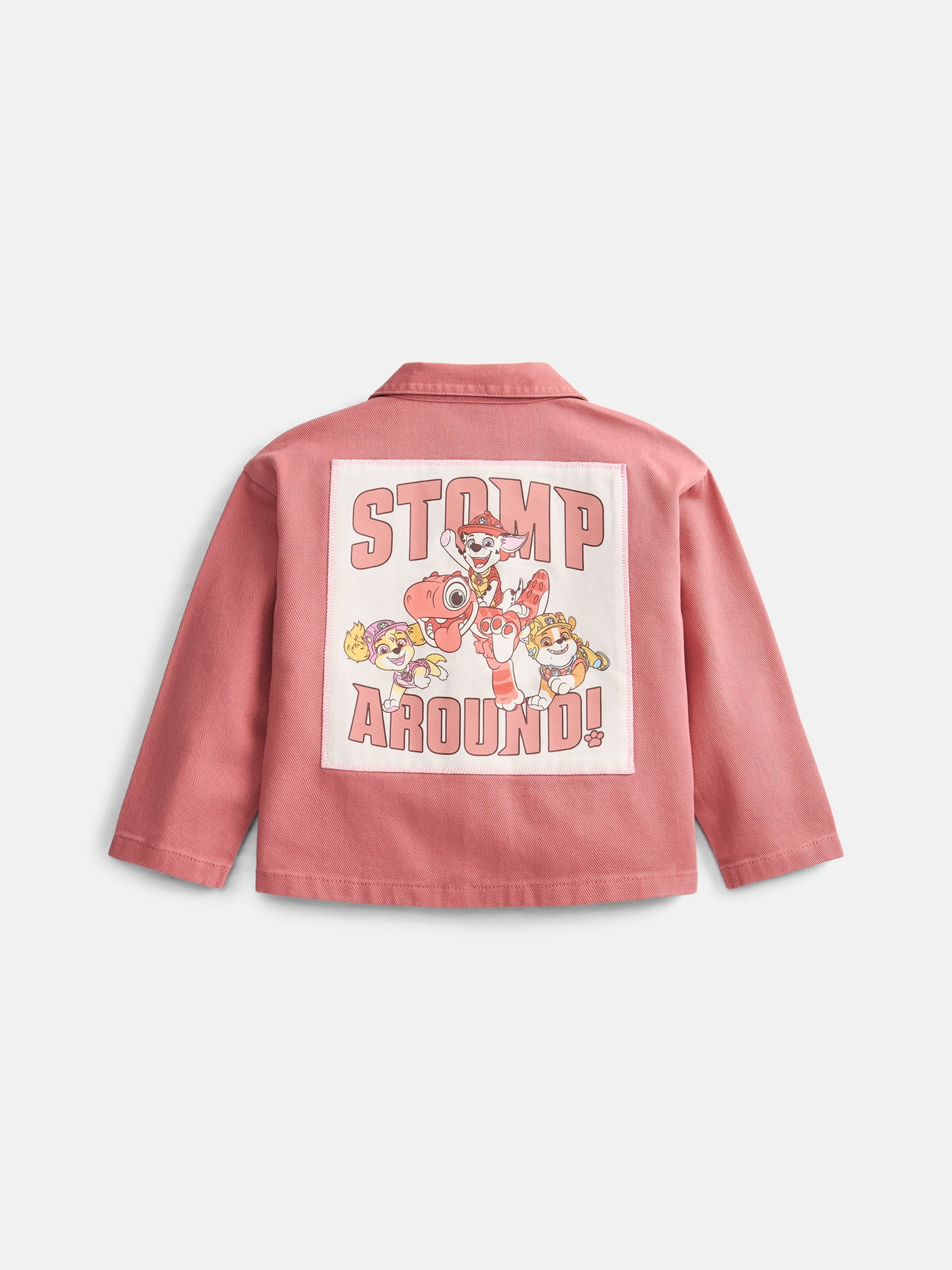 Paw Patrol Movie Toddler Girls' Front Back Graphic Shacket with Long Sleeves, Sizes 12M-5T