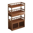 thumbnail image 2 of Luzkey Bookshelf Bookcase Vintage Organizer Tea Cabinet Multi Layer Display Storage Shelves Storage Cabinet for Living Room Tea Room 4 Tier, 2 of 8
