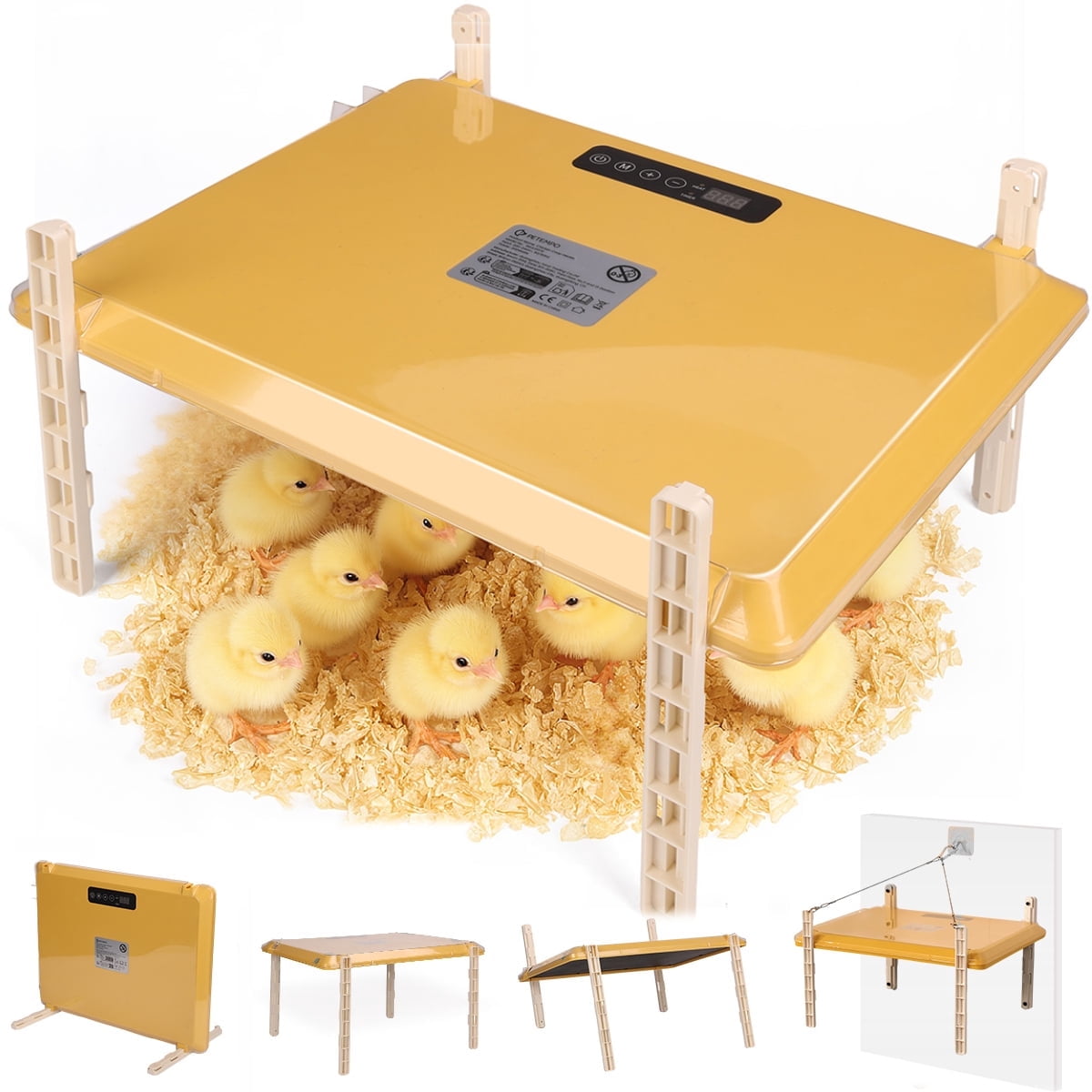 DOMIPET Chicken Coop Heater, 16" x 12" Warmer Brooder Heater for Baby Chicks Pets with Adjustable Height and Angle, Pet Heating Plate, Cat Puppy Dog House Heater