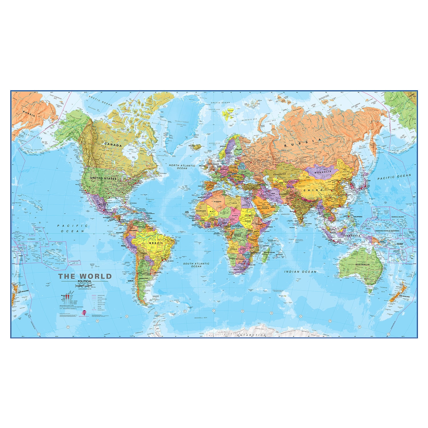 Maps International Large World Wall Map - Mega Map Of The World Poster ...