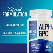 SM Nutrition Alpha GPC 600 mg for Brain, Memory, Mental Performance & Focus Support | Highly Purified Alpha-GPC | 3rd-Party Tested | 60 Ct