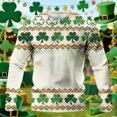 thumbnail image 4 of Camisa de Día de San Patricio Hombres Manga Larga Tops Casuales Camisas Camisetas Ropa de Manga Larga Cuello Redondo para Fiesta Festival Vacaciones Viajes Calle Uso Diario, 4 of 6