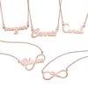 Personalized Planet Women's Rose Gold Plated Script Nameplate Necklace