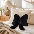 thumbnail image 4 of Black Bow Throw Pillow with Plush Short Fiber, Cute Decorative Pillow for Sofa & Bed Back Support, Unique Birthday Gift 1Pc, 4 of 7