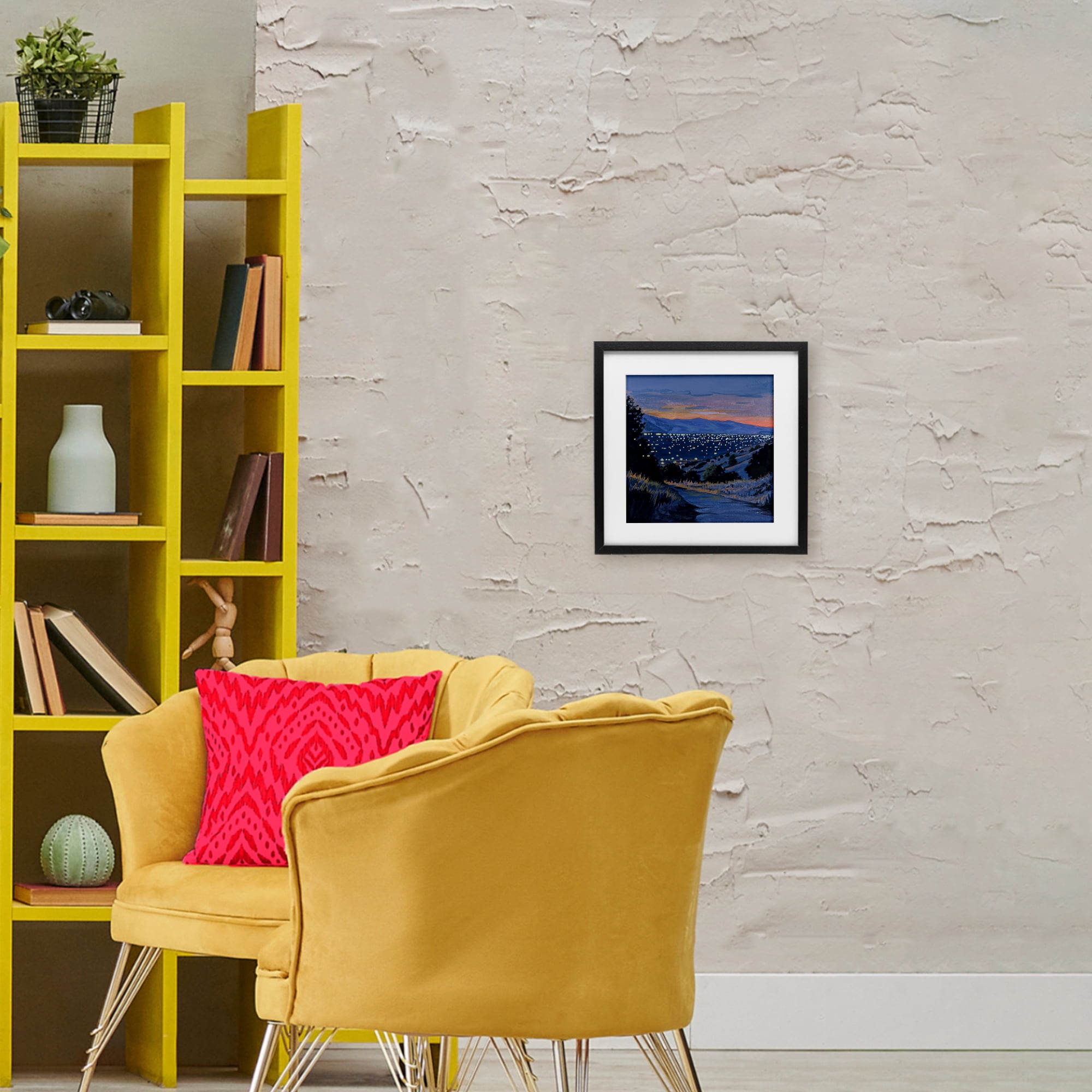Stupell Industries Desert City Lights At Dusk Black Framed Print Under Glass, design by Kate Jarvik Birch