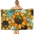 thumbnail image 2 of Sunflower Beach Towel Aesthetic Sunflower Theme Sand-Proof Microfiber Towel Ultra Soft Quick Dry Pool Towel Absorbent Towel Lightweight Towel for Outdoor Bathroom Swimming 31inx51in, 2 of 15