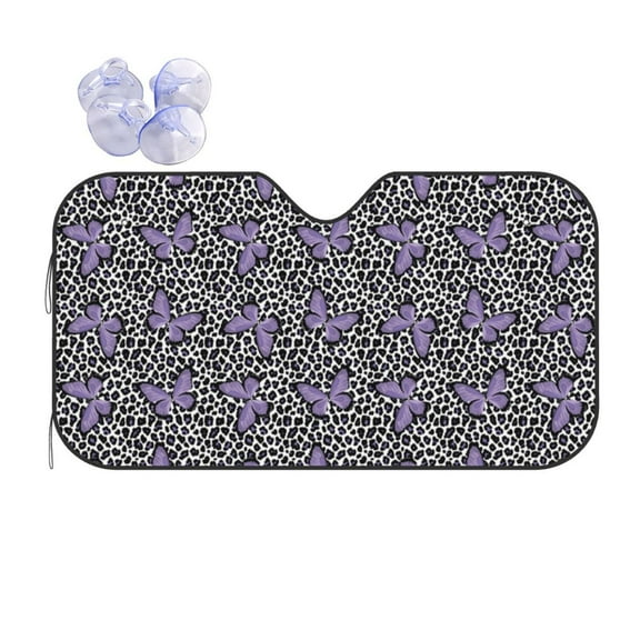 Kdxio Purple Butterflies Print Front Windshield Sun Shade,Folding Auto Sunshade for Car Truck SUV-Small