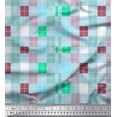 thumbnail image 1 of Soimoi Cotton Voile Fabric Geometric Check Print Fabric by The Yard 56 Inch Wide, 1 of 3