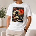 thumbnail image 6 of Japanese Wave Sunset Graphic T-Shirt, Unisex Classic Fit Crewneck Tee, 6 of 9