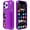 Darkpurple, variant on Compatible with iPhone 17 Pro Max Wallet Phone Case,Back Flip Kickstand,With Card Holder(Store 4-5 Cards and Folded Money),Built-in Mirror,Heavy Duty Shockproof Anti-Scratch Phone Case,Orange