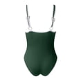 thumbnail image 5 of FhsagQ Ensembles de Maillots de Bain pour Femmes avec Robe Maillot de Bain une Pièce Taille Haute Col en U Maillots de Bain pour Femmes Satin Vert Foncé m, 5 of 5