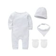 thumbnail image 3 of Coerni Baby Boy Girl Knit Jumpsuit Romper Toddler Coming Home Outfit Kids Gender Neutral Clothes 3 6 9 12 Months Baby Outfits 4pcs, 3 of 8