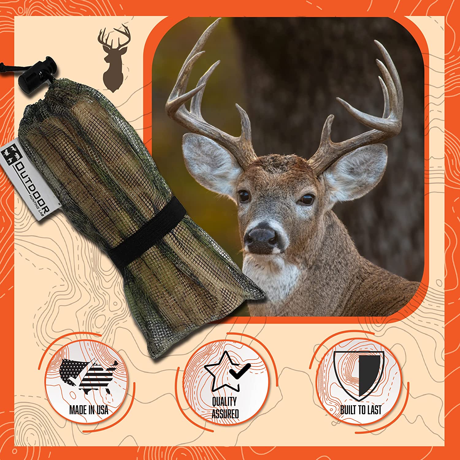 Outdoor Hunting Lab Deer Call for Hunting Whitetail Deer - Rattle Bag with Mesh Bag