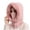 Pink, variant on Wmkox8yii Women One Piece Slouchy Artificial Fleece Beanie Hats Scarf Mask Drawstring Warm Hooded Winter Pullover Knitted Hat