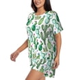 thumbnail image 2 of Lsque Cactus Plants1 Women's Short-Sleeved Pajama Set - 2 Piece Soft and Lightweight Sleepwear Set-Medium, 2 of 9