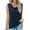 Navy, variant on Summer Women Tank Tops Plus Size Solid Color Pleated V-Neck Sleeveless Wide Straps Blouse Tank Tops For Women Casual Loose Classic Women Trendy Going Out Tops