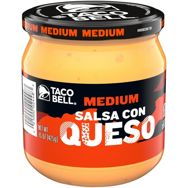 Taco Bell Medium Salsa Con Queso Dip, 15 oz Jar