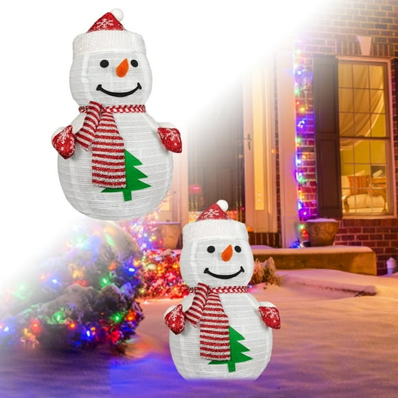 Pinguín plegable, muñeco de nieve, Papá Noel, diseño de patio, cadena de luces LED luminosas, tela para interior y exterior