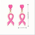 thumbnail image 3 of Cancer Awareness Earrings Pink Ribbon Earrings for Women, Ribbon Drop Earrings Cancer_Survivor Support Jewelry Cancer Awareness Accessories Gifts for Women (B), 3 of 5