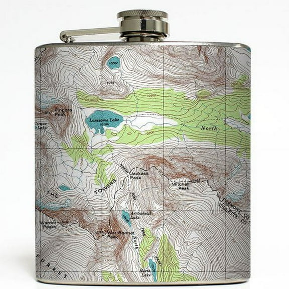 Off the Map - Liquid Courage Flasks - 6 oz. Stainless Steel Flask
