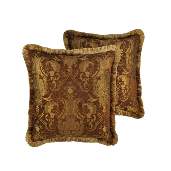 Sherry Kline  China Art Brown 20-inch Decorative Throw Pillows (Set of 2)