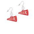 thumbnail image 2 of Delight Jewelry Acrylic 1.25" Red Cheer Megaphone Silvertone Leaf French Earrings, 2 of 5