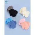 thumbnail image 2 of Deago 4 Pairs Toddler Winter Mittens Gloves Baby Boys Girls Warm Gloves Infant Thicken Knit Mittens Kids (Multi-color), 2 of 7