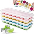 thumbnail image 2 of OIUR Silicone Refrigerator Ice Cube Trays with Lid BPA Free Large Square Ice Cube Tray Easy Release Stackable Ice Tray, 2 of 7