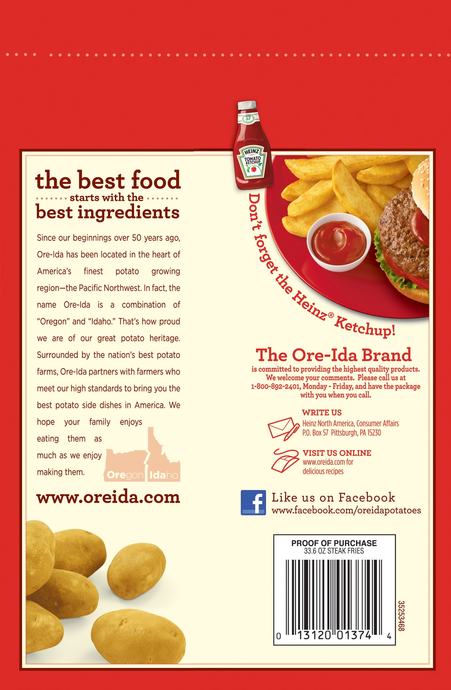 Ore-Ida Steak Fries Thick-Cut French Fried Potatoes 33.6 oz Bag