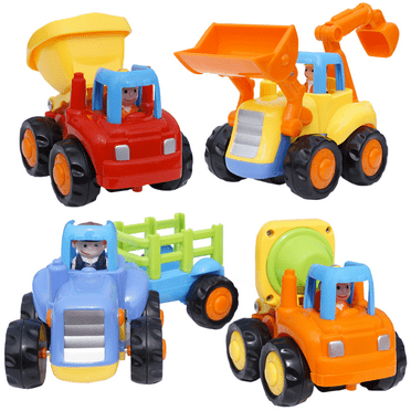 Friction Powered Cars Push and Go Toys Car Construction Vehicles Toddler, Toys for 1 2 3 Year Old Boy Toys Gifts