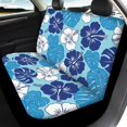 thumbnail image 3 of Qpednta Car Seat Cover Auto Accessories Interior 4Pcs, Anti Slip Hawaiian Flowers Blue Front Seat Protector Car Seat Rear Split Bench Cover Universal Fit Most Cars,SUV, Trucks, 3 of 7