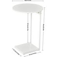 thumbnail image 3 of C-Shaped End Table for Small Spaces - White Round Side Table, 3 of 8