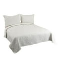 thumbnail image 2 of Marina Decoration Solid Embossed Pinsonic Coverlet Bedspread Bedding Ultra Soft Summer Quilt Set with Shams, Cream Color, 2 of 6