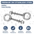 thumbnail image 3 of Uxcell M6 x 80mm Shoulder Eye Bolt, 2 Pcs 302 Stainless Steel Lifting Eye Bolt, 3 of 6