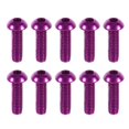 thumbnail image 3 of Tornillos de cabeza hueca redonda de aleación de aluminio M3 de color morado, juego de pernos hexagonales métricos de 6 a 10 mm, 10 piezas, 3 of 3