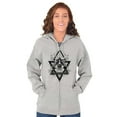 thumbnail image 4 of Triangle Eye Star Symbolic Spirit Unisex Fleece Graphic Zip Up Hoodie Brisco Brands 3X, 4 of 5