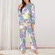thumbnail image 2 of Fotbe Sea Turtles Conjunto de Pijama de Manga Larga para Mujer con Estampado, Ropa de Dormir de 2 Piezas, Conjunto de Casa Suave y Cómodo con Bolsillos-Small, 2 of 7