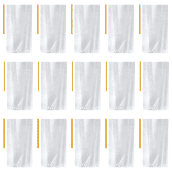 100 Pack Disposable Clear Bread Bags - 8.1" x 18.1" Food Safe Plastic Bakery Bags | Flat Open Bags with Twist Ties for Homemade Bread, Cookies, Pastries & Small Business