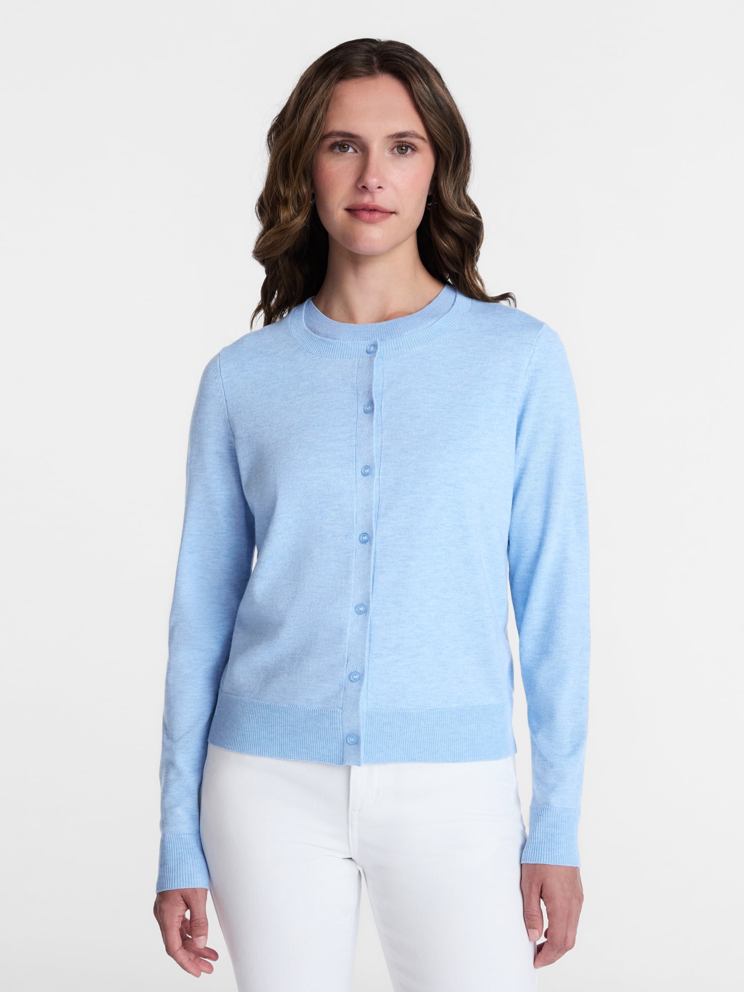 Time And Tru Women's Fine Gauge Cardigan Sweater, Lightweight, Sizes XS-XXXL