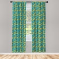 thumbnail image 2 of Ambesonne Butterfly Curtains, Comet Moth Animals Art, Pair of 28"x95", Dark Seafoam Pale Yellow, 2 of 4
