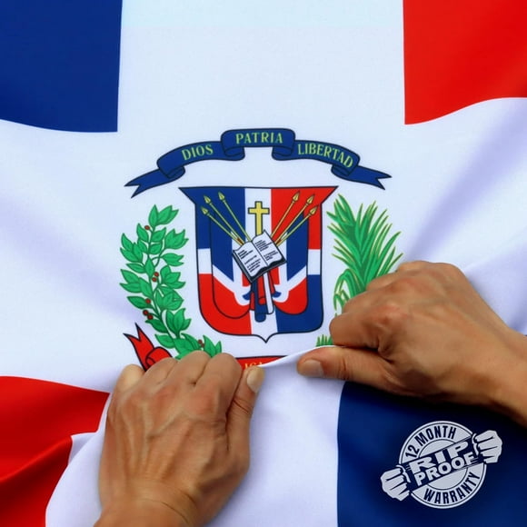 Anley Rip-Proof Double Sided 3-Ply Dominican Republic Flag 3x5 Foot - The Strongest, Longest Lasting Dominican National Flags 3 X 5 Ft