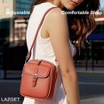 thumbnail image 2 of Bandolera LAZGET de piel antirrobo vintage para mujer, 2 of 7