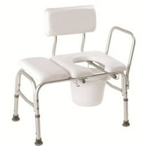 Carex Vinyl Padded Tub Transfer Bench Cut Out and Commode Pail, 300 lb Weight Capacity, White