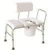 Carex Vinyl Padded Tub Transfer Bench Cut Out and Commode Pail, 300 lb Weight Capacity, White