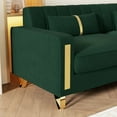 thumbnail image 5 of Modern Velvet Sofa Couch, 86" Large Loveseat Sectional Sofa Couch with Gold Legs for 3-4 Persons Upholstered Deep Seat Love Seat Sofa Chaise for Living Room Office Apartment Retro Green, 5 of 7