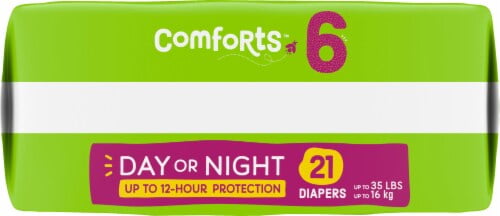 2X - Comforts Jumbo Diapers Size 6 (up to 35lbs) 21 ct