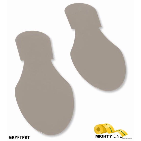 Mighty Line Solid Colored GRAY Footprint - Pack of 50