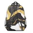 thumbnail image 3 of Black White and Gold Marble Backpack for School,Cute School Bag,Schoolbag with Adjustable Shoulder Straps & Padded Back,16.9 Inch, 3 of 5